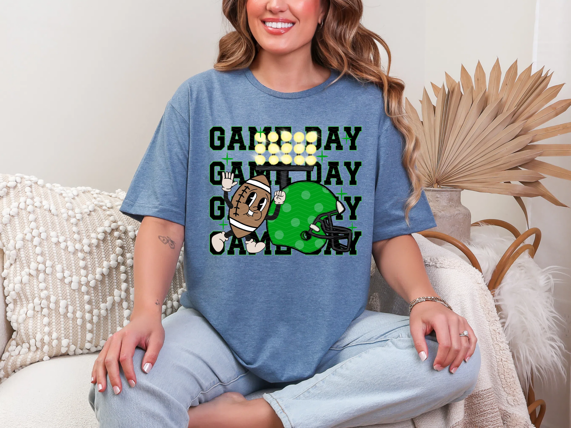 Football Game Day Green DTF TRANSFER