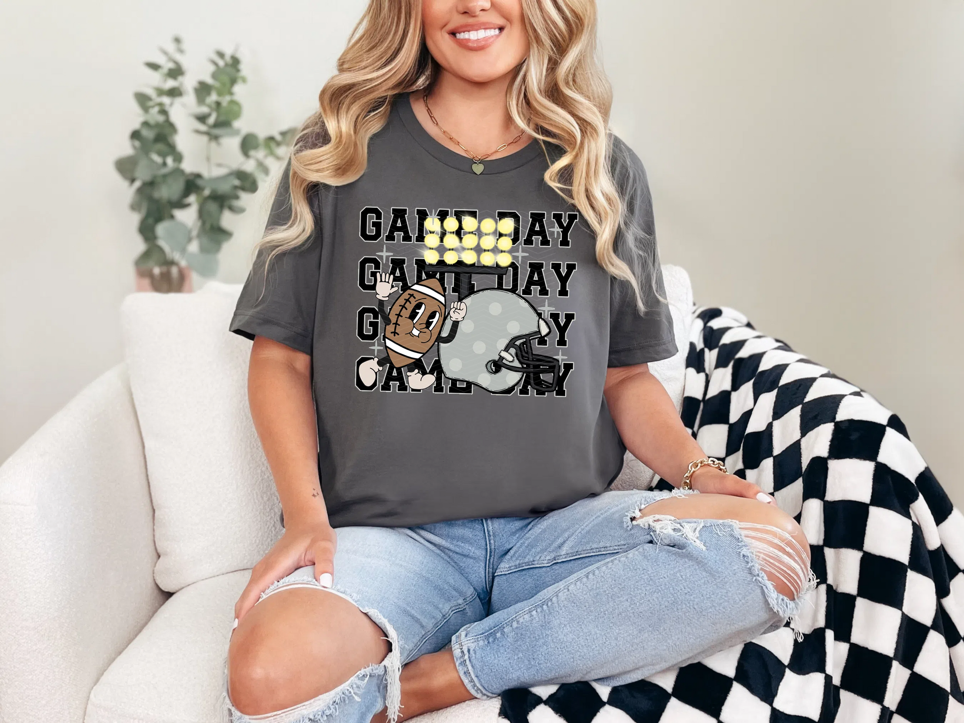 Football Game Day Grey DTF TRANSFER
