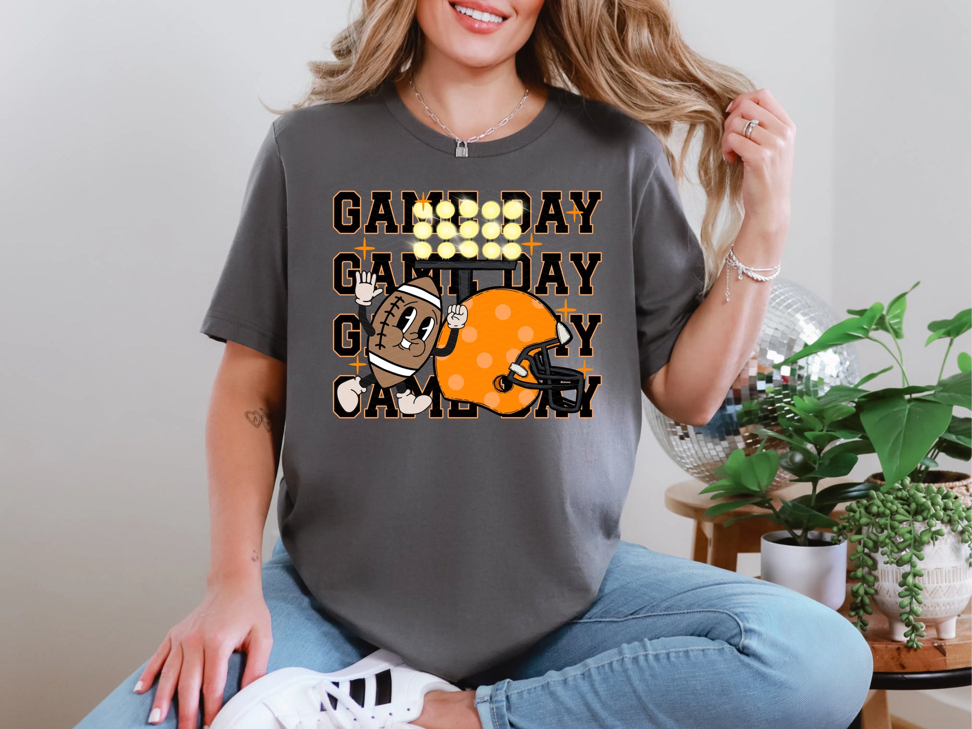 Football Game Day Orange DTF TRANSFER