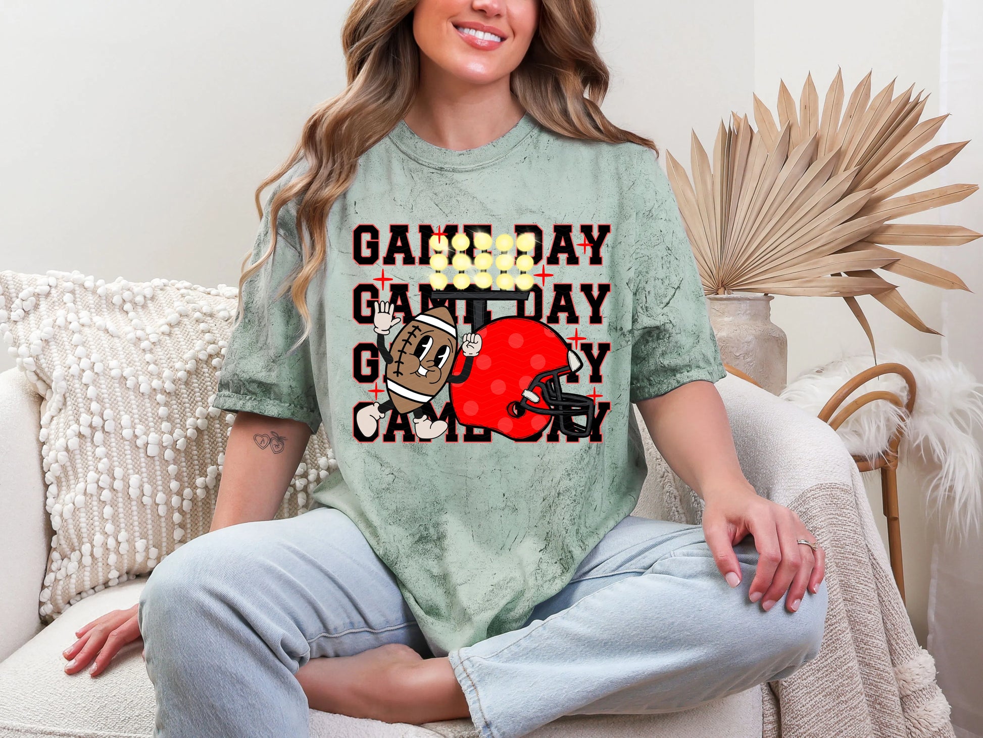 Football Game Day Red DTF TRANSFER
