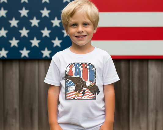 Free Eagle Grunge Checkered DTF TRANSFER