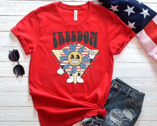 Freedom Cartoon Flower Yellow DTF TRANSFER