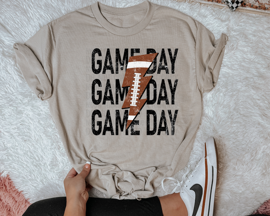 GAMEDAY black football stacked DTF TRANSFER