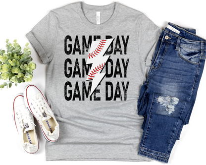 Game Day Baseball Lightning Bolt