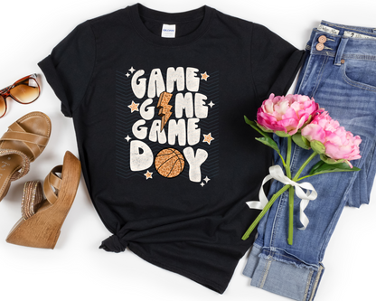 Game Day Basketball white grunge