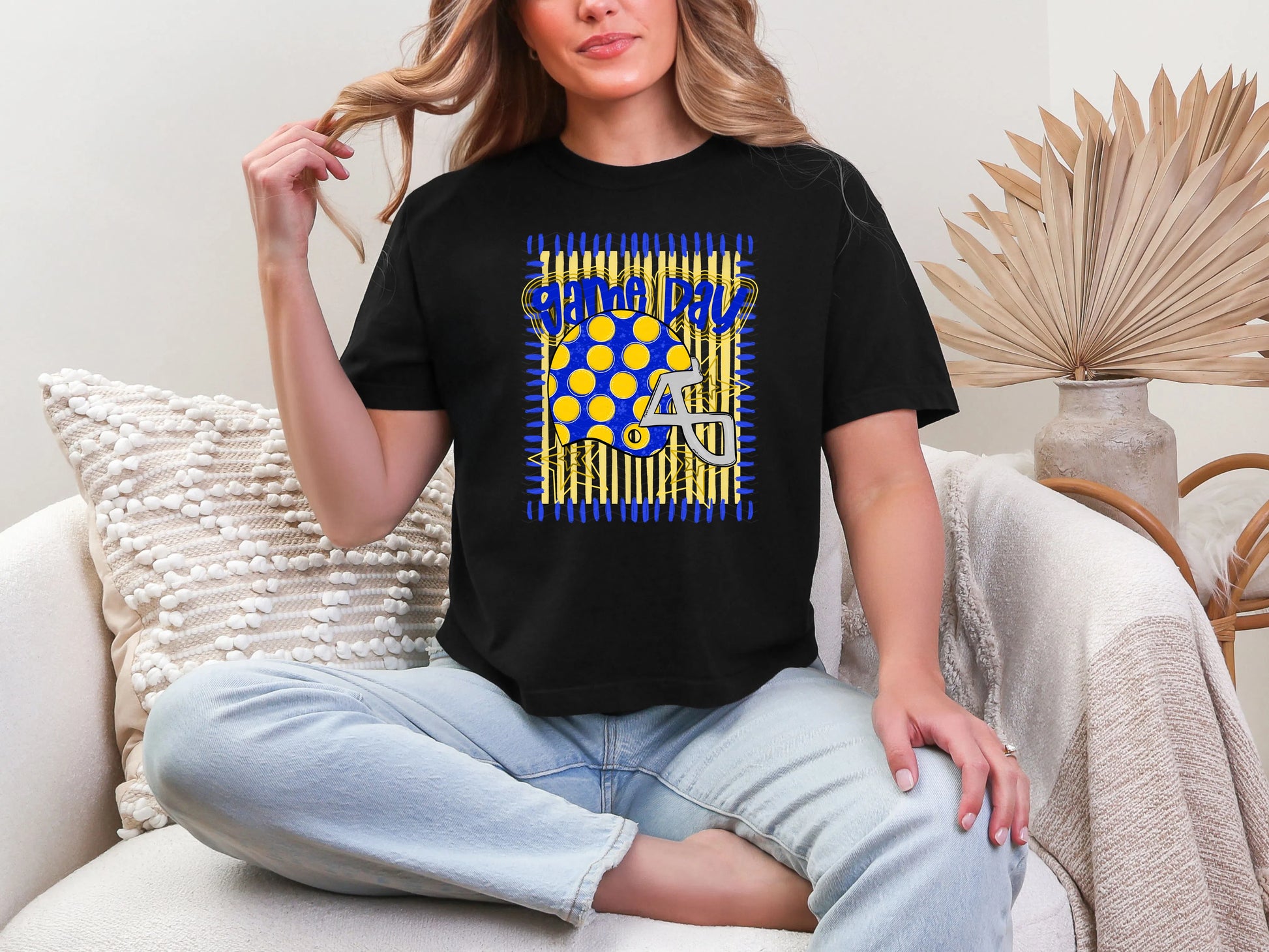 Game Day Blue Yellow DTF TRANSFER