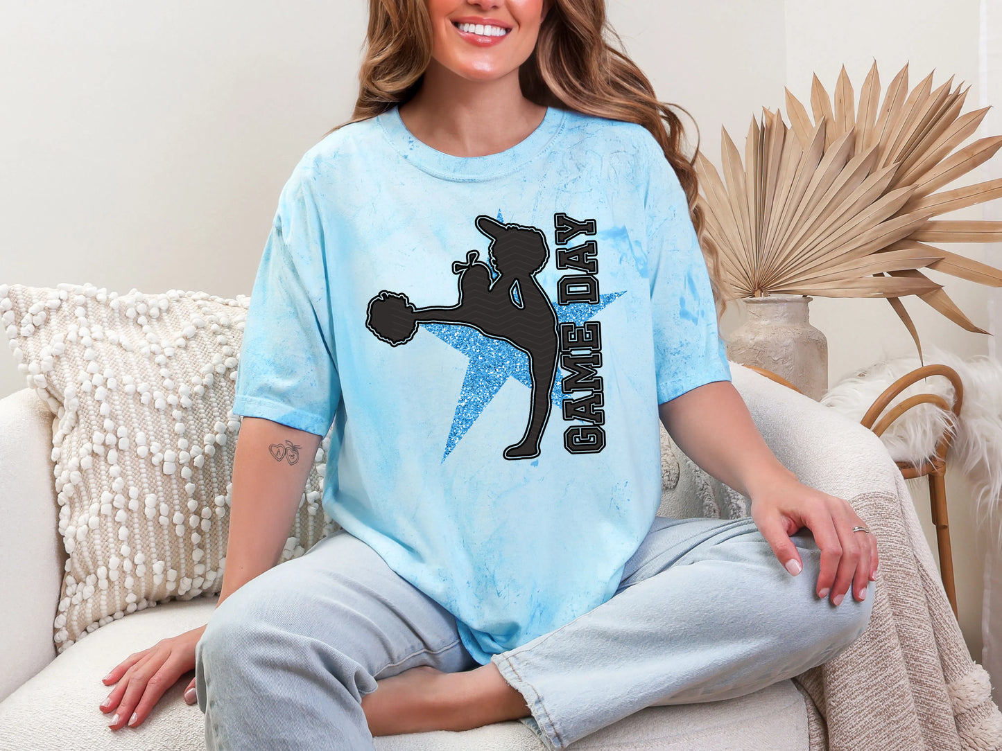 Game Day Cheer Blue DTF TRANSFER