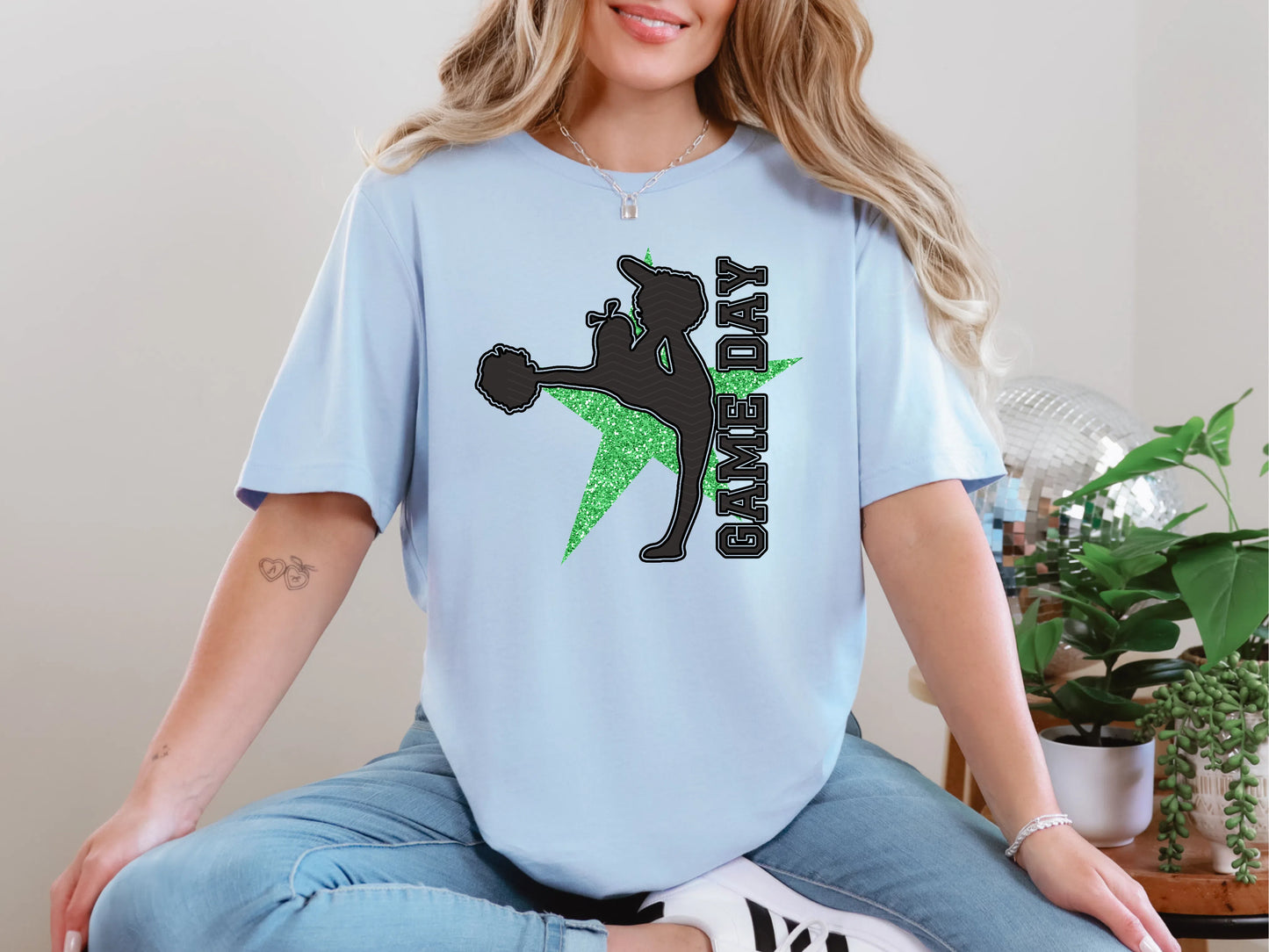 Game Day Cheer Green DTF TRANSFER