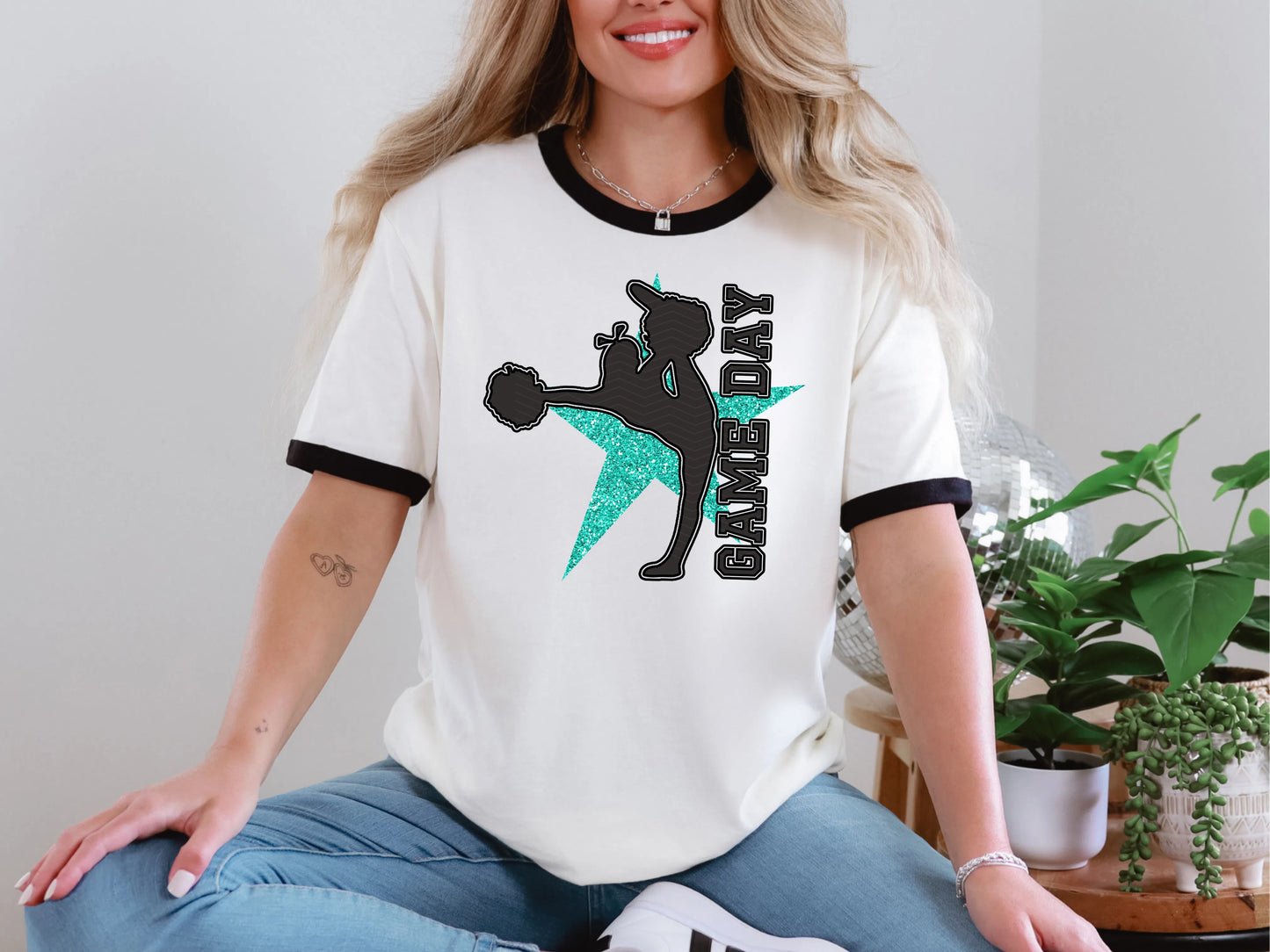 Game Day Cheer Teal DTF TRANSFER