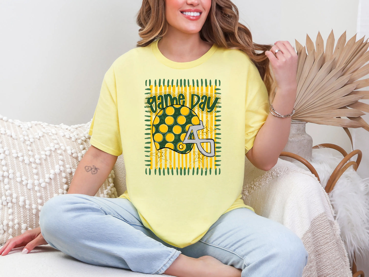 Game Day Green Yellow DTF TRANSFER
