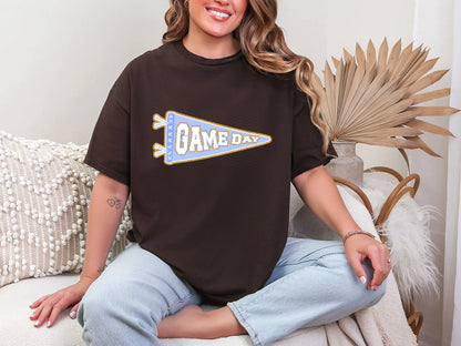 Game Day Pendant Gold 16 Blue Light DTF TRANSFER