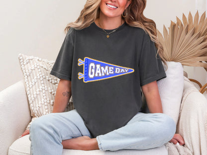 Game Day Pendant Gold 17 Blue DTF TRANSFER