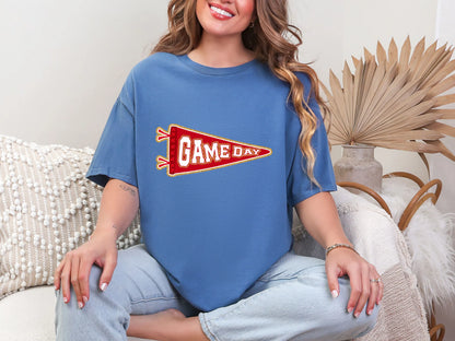 Game Day Pendant Gold 3 Red DTF TRANSFER