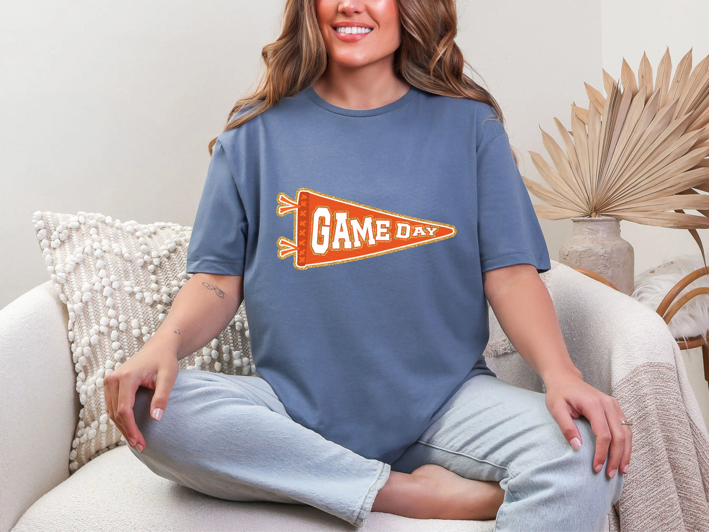 Game Day Pendant Gold 5 Orange DTF TRANSFER