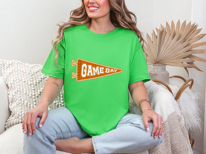 Game Day Pendant Gold 6 Oragne Burnt DTF TRANSFER