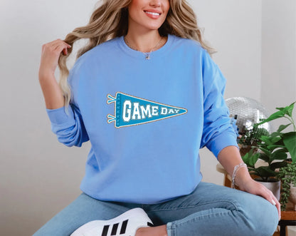 Game Day Pendant Silver 15 Blue Teal DTF TRANSFER
