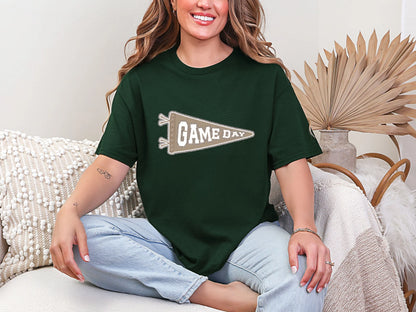Game Day Pendant Silver 7 Tan DTF TRANSFER