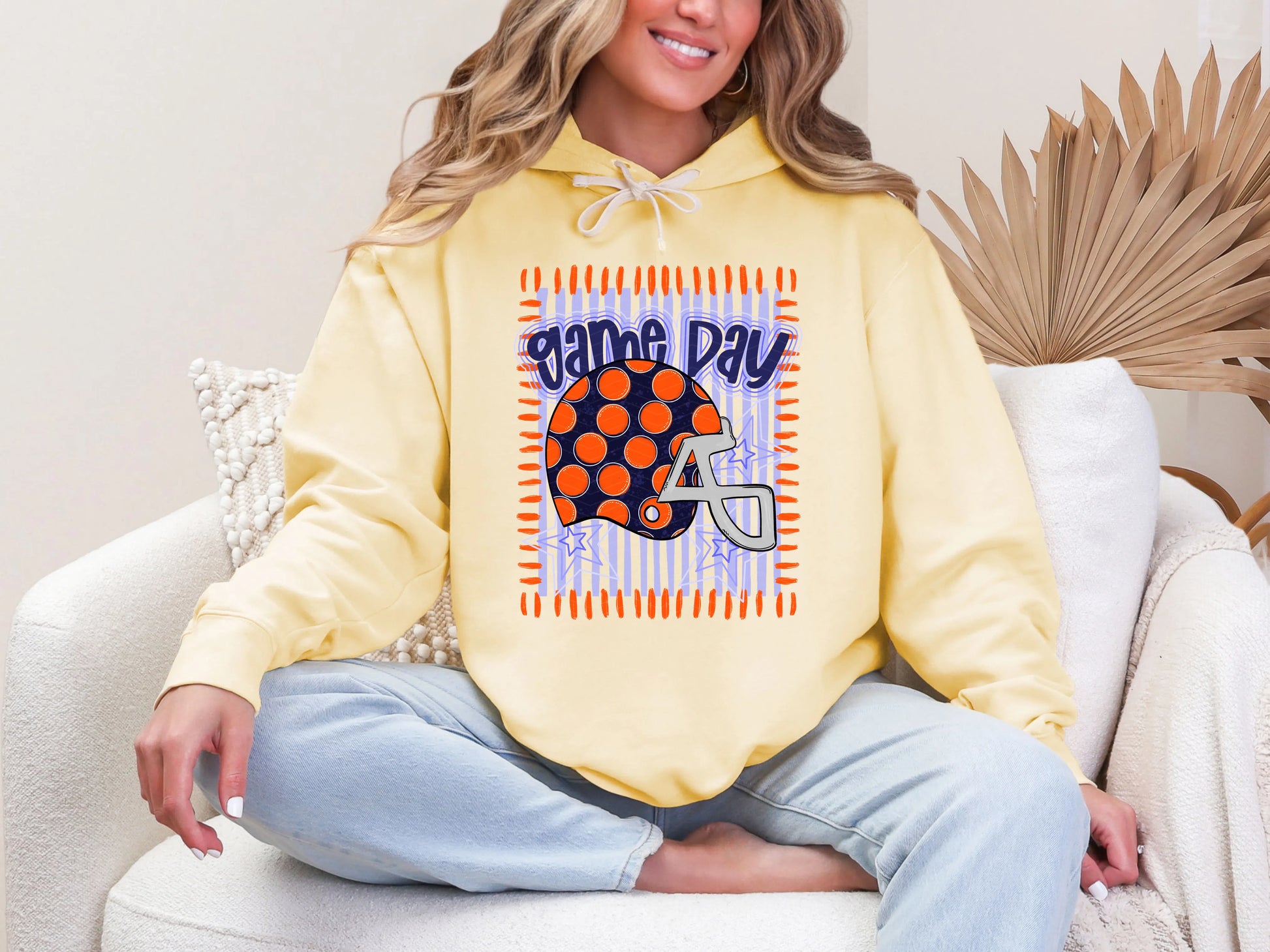 Game Day Purple Orange White DTF TRANSFER