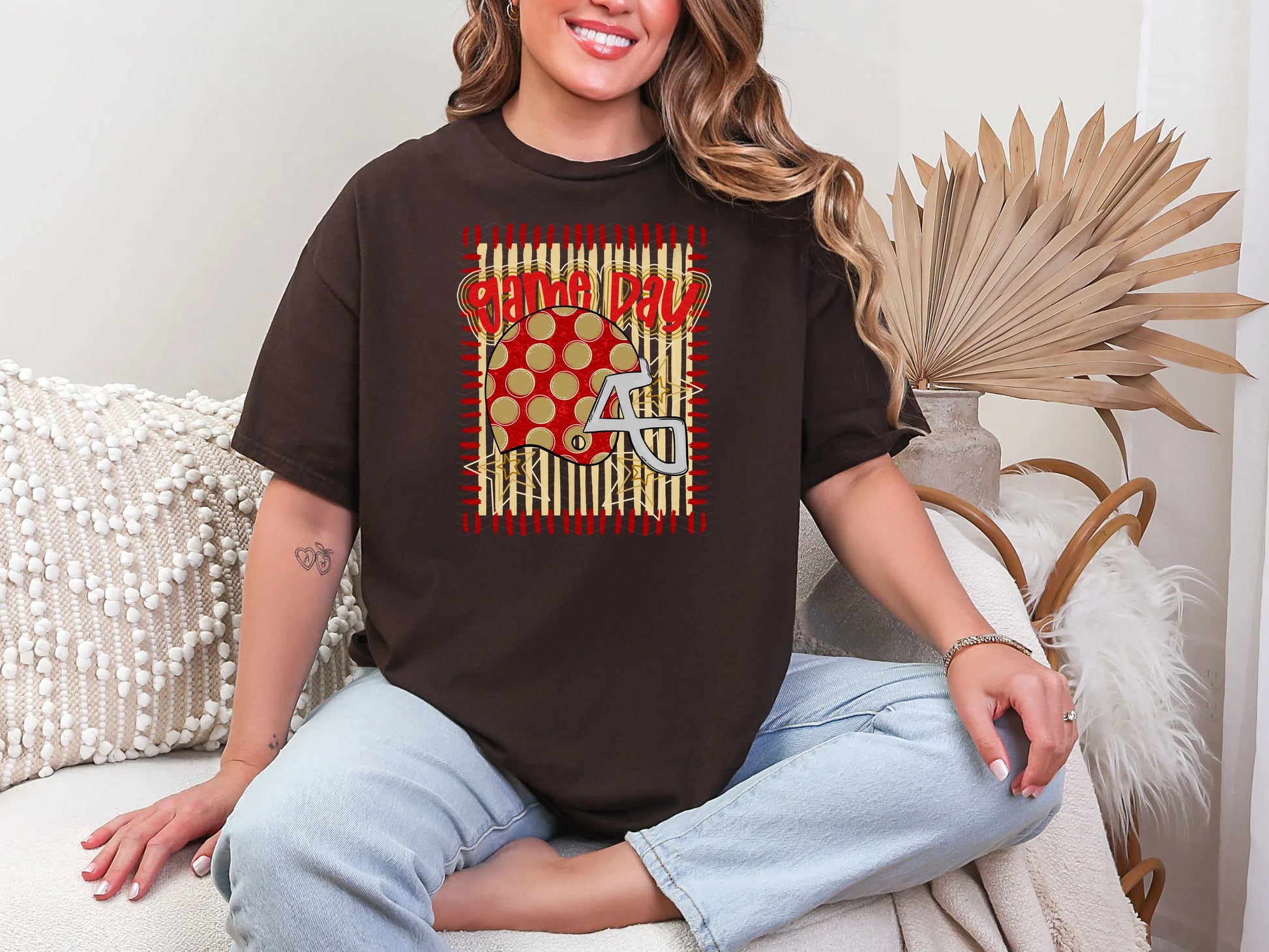 Game Day Red Gold DTF TRANSFER