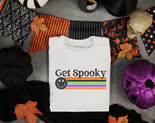 Get Spooky Retro Stripes DTF TRANSFER