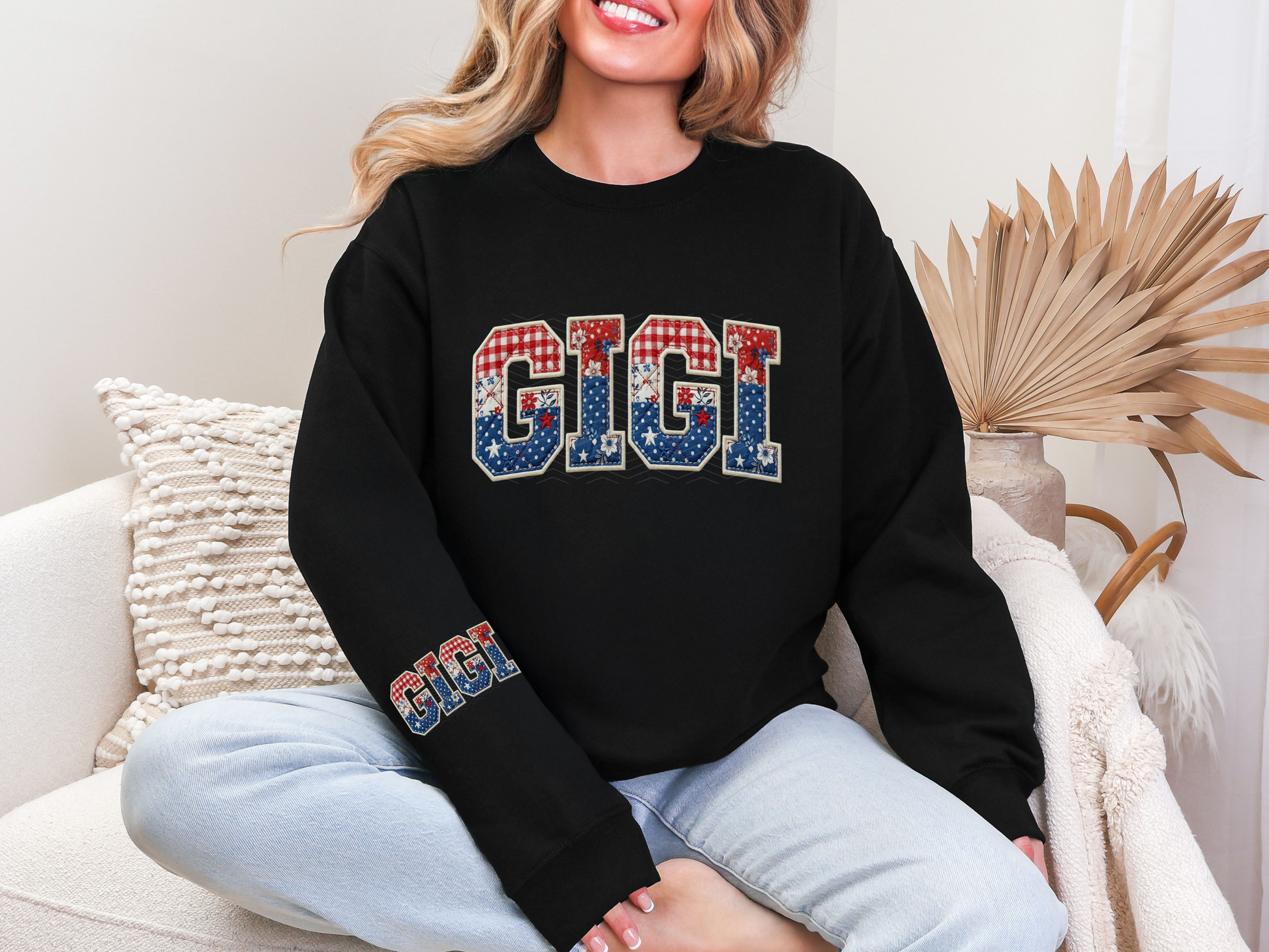 Gigi Patriotic Patchwork DTF TRANSFER