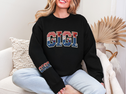 Gigi Patriotic Patchwork DTF TRANSFER