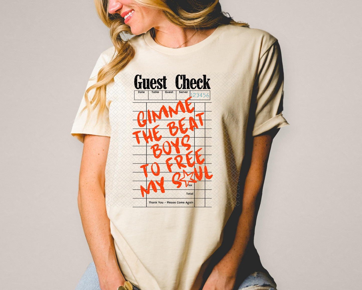 Gimme The Beat Guest Check DTF TRANSFER