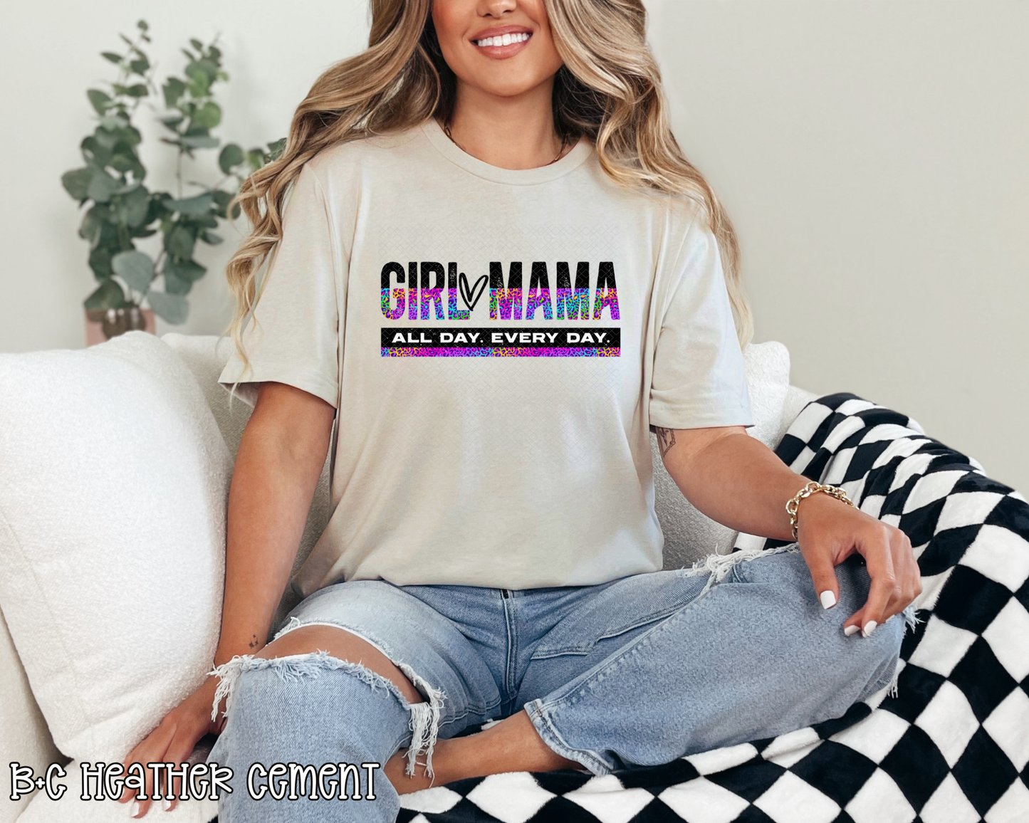 Girl Mama All Day Everyday Rainbow Leopard DTF TRANSFER