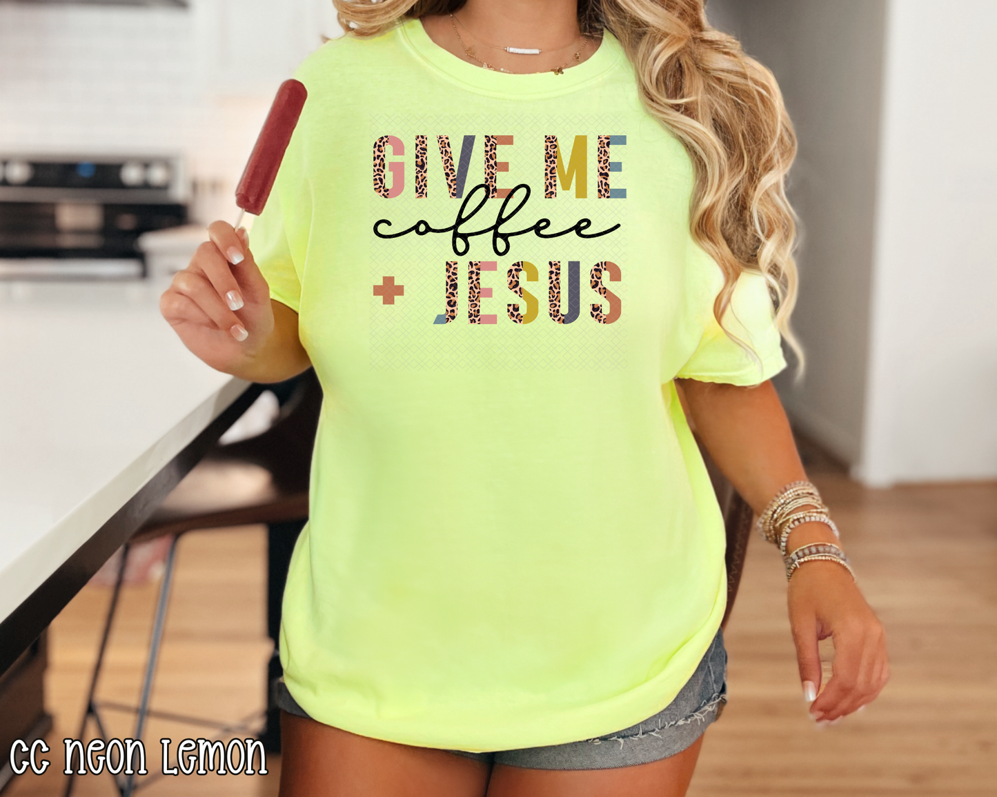 Give Me Coffee + Jesus Half Leopard DTF TRANSFER