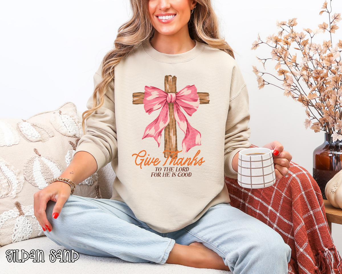 Give Thanks To The Lord For He Is Good Bow DTF TRANSFER