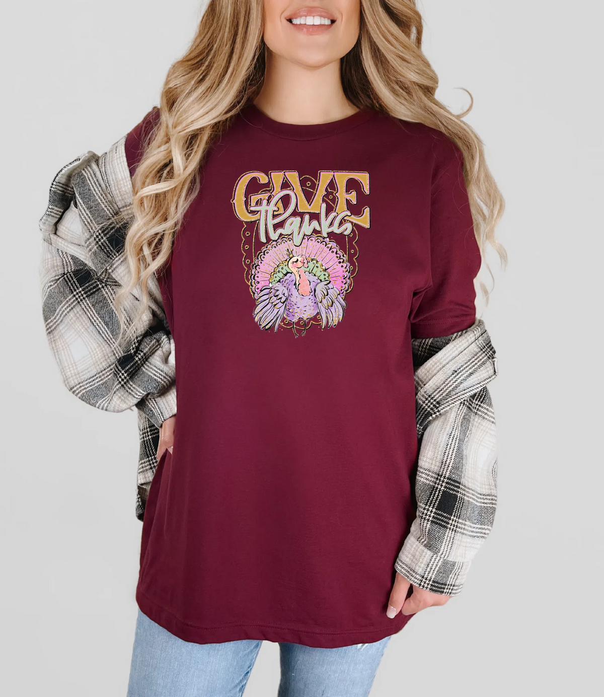 Give Thanks Princess Turkey DTF TRANSFER
