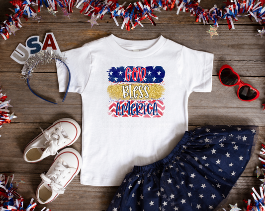 God Bless America Brushstroke DTF TRANSFER
