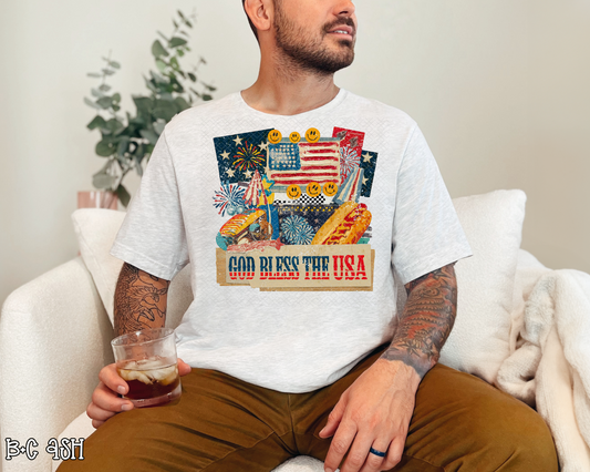 God Bless The USA Collage DTF TRANSFER