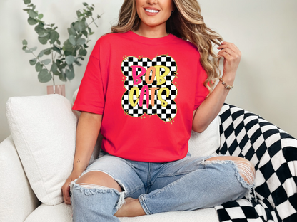 Gold Border Checkerboard Bobcats DTF TRANSFER