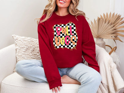 Gold Border Checkerboard Bulldogs DTF TRANSFER
