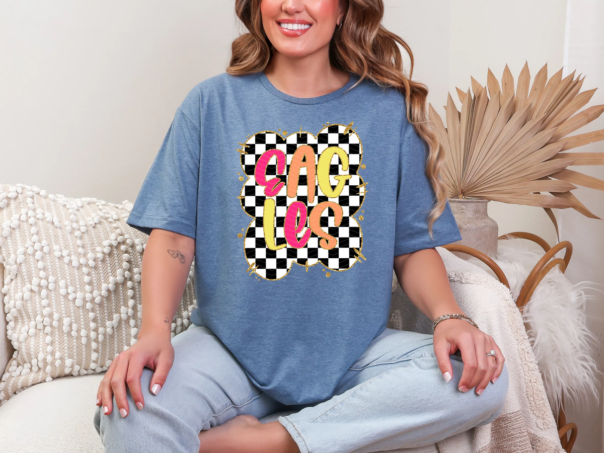 Gold Border Checkerboard Eagles DTF TRANSFER