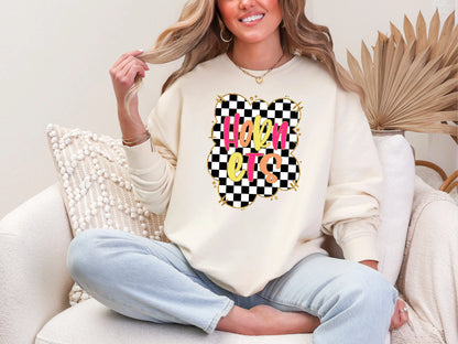 Gold Border Checkerboard Hornets DTF TRANSFER