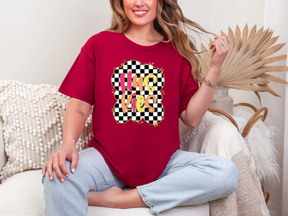 Gold Border Checkerboard Huskies DTF TRANSFER