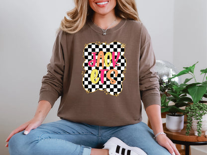 Gold Border Checkerboard Jackets DTF TRANSFER