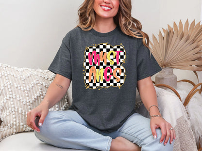 Gold Border Checkerboard Mustangs DTF TRANSFER