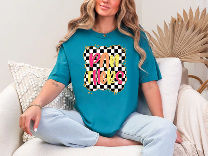 Gold Border Checkerboard Panthers DTF TRANSFER