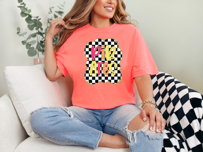 Gold Border Checkerboard Pirates DTF TRANSFER