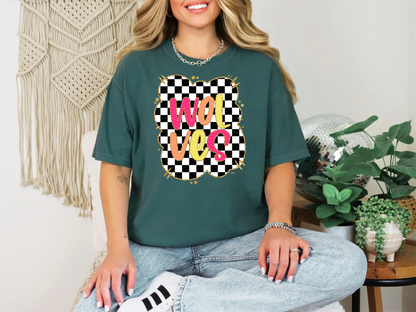 Gold Border Checkerboard Wolves DTF TRANSFER
