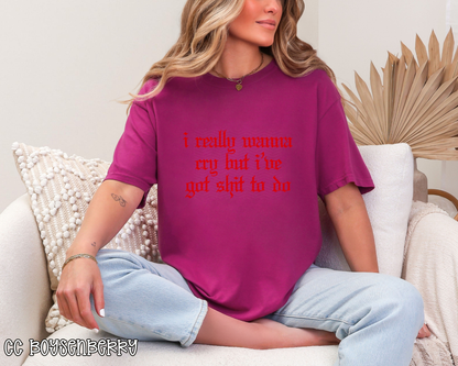 I Really Want To Cry But I've Got Shit to Do DTF TRANSFER
