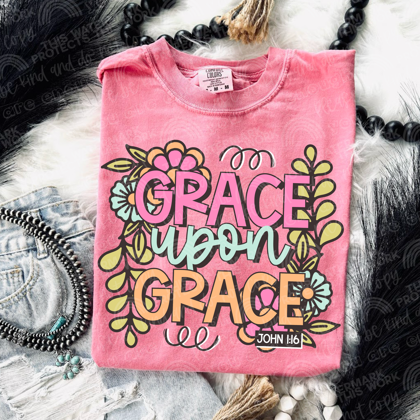 Grace Upon Grace Floral DTF TRANSFER