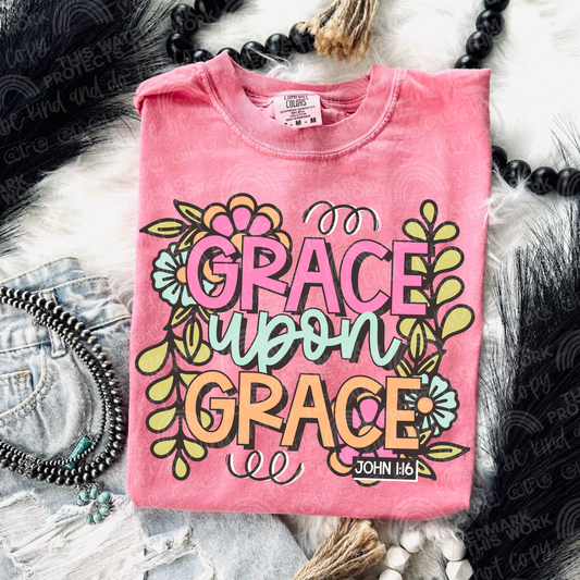 Grace Upon Grace Floral DTF TRANSFER
