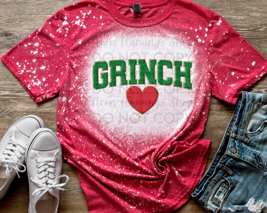 Grinch Love Faux Patch DTF TRANSFER