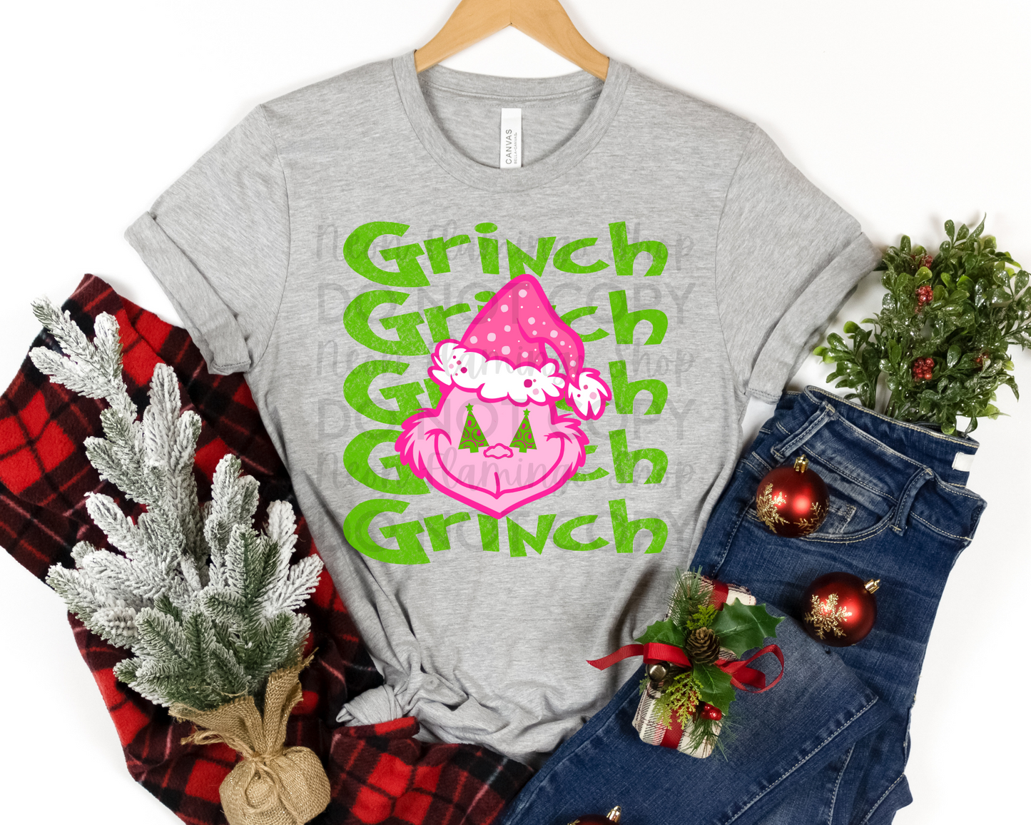 Grinch Preppy DTF TRANSFER