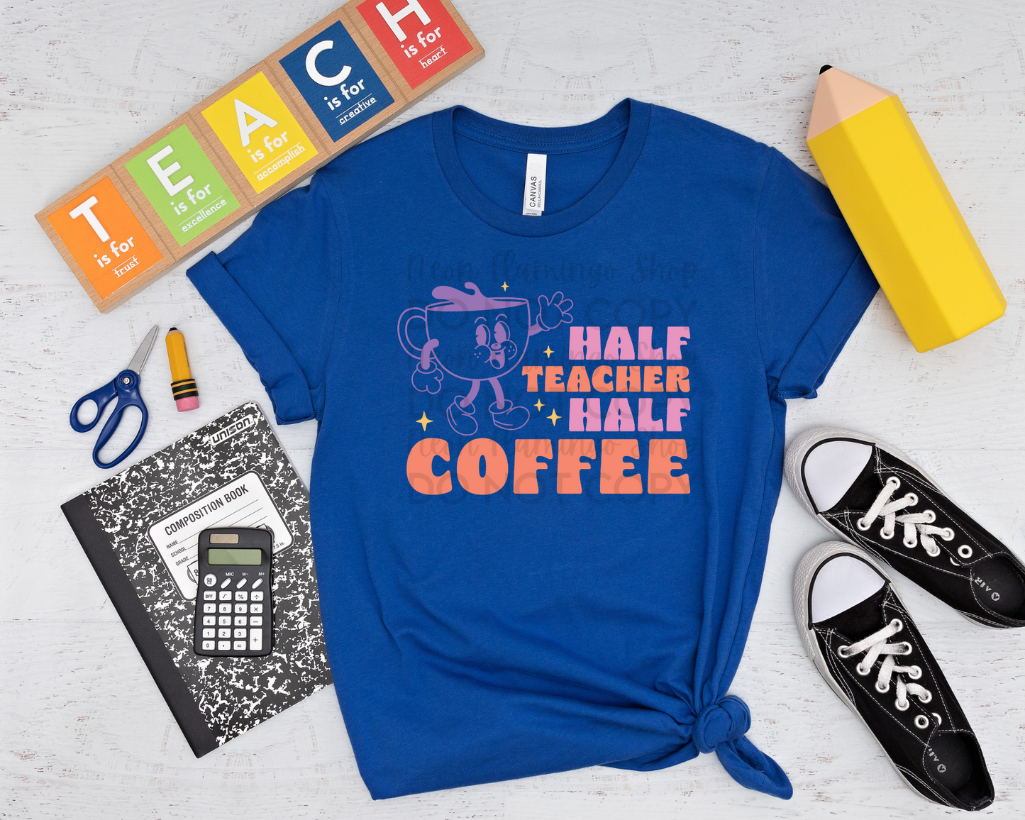 Half Teacher Half Coffee DTF TRANSFER