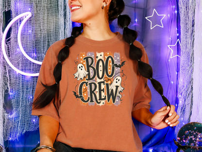 Halloween Stripes Boo Crew Purple DTF TRANSFER